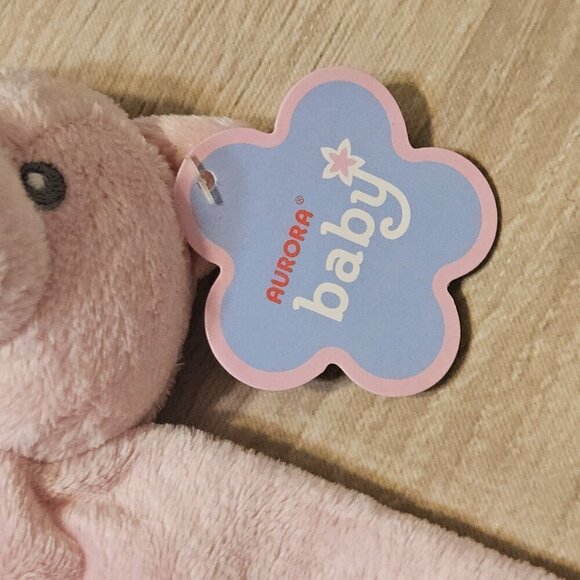 Aurora Baby Pink Bear Teether Lovey Hand Puppet New - Picture 4 of 8